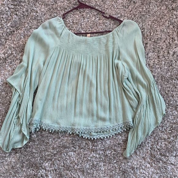 RAGA || Women’s Small Mint Flowy Lightweight Gorgeous Blouse Bohemian Boho - Picture 6 of 6